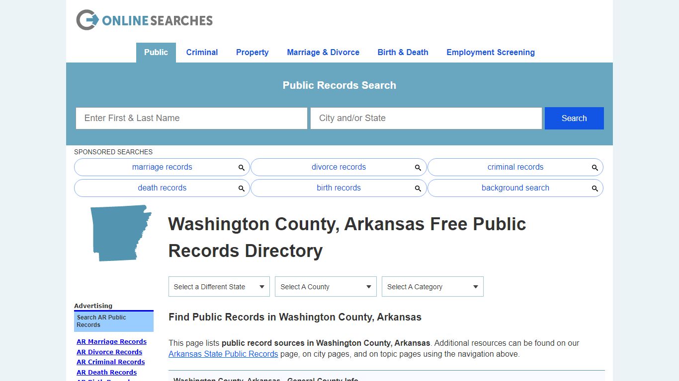 Washington County, Arkansas Public Records Directory